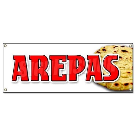 Signmission AREPAS BANNER SIGN colombian venezuelan food cheeseseafood latin restaurant B-Arepas